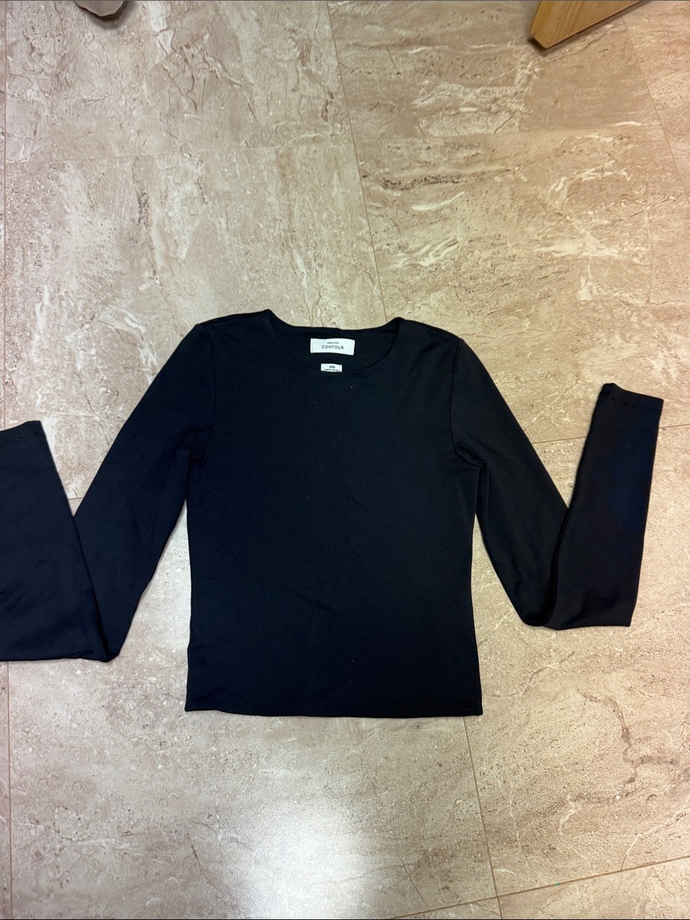 Babaton Black Long-Sleeve Crewneck Top